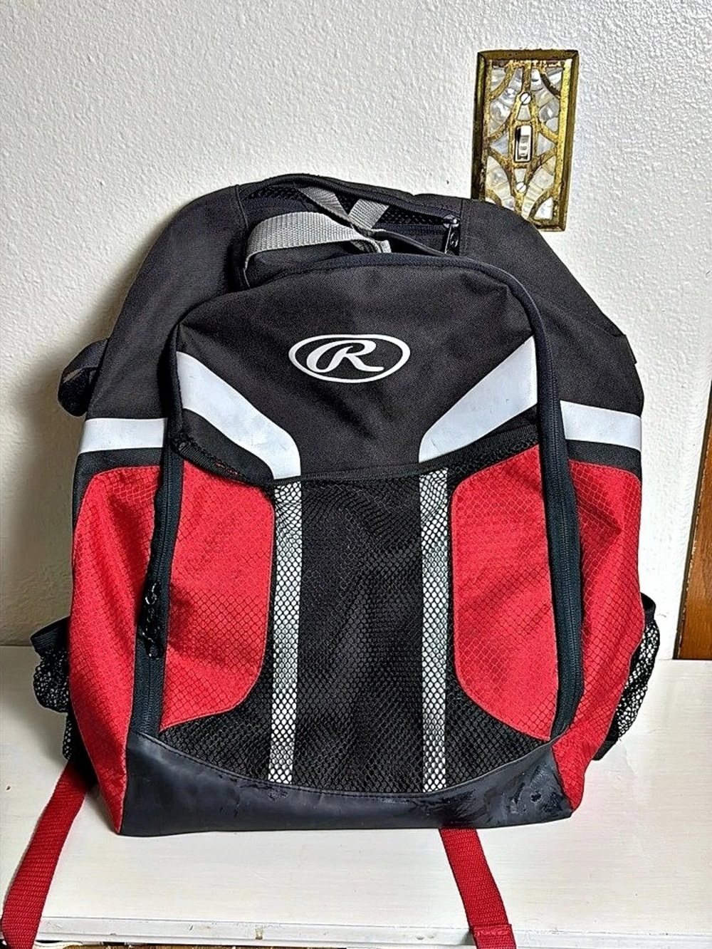 Rawlings Baseball Backpack in Black & Red